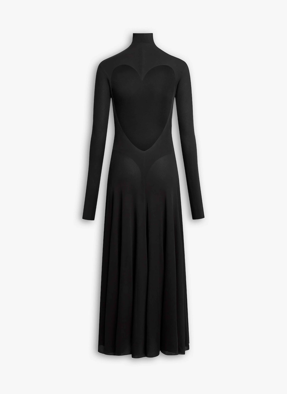 FLUID JERSEY HEART DRESS ALAÏA BLACK FLUID JERSEY HEART DRESS